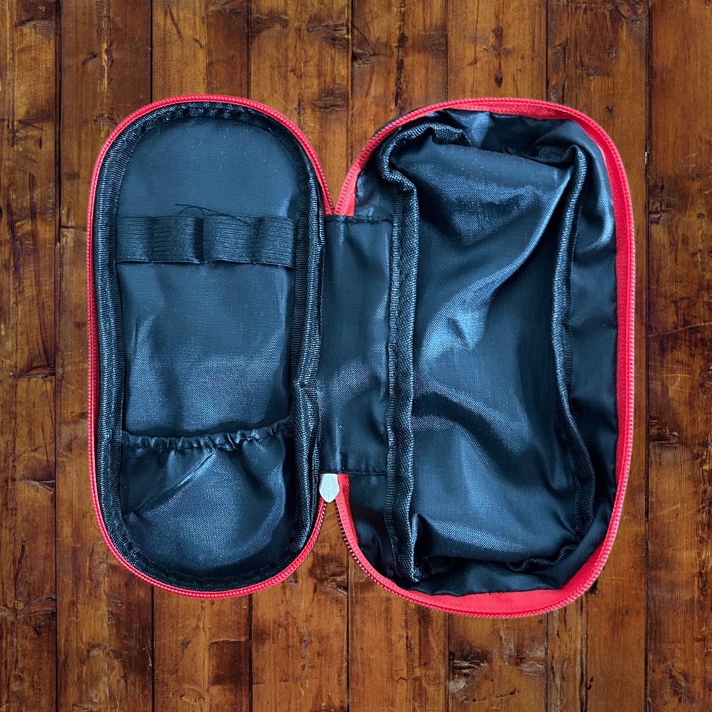 Black and Red Zippered Storage Case
